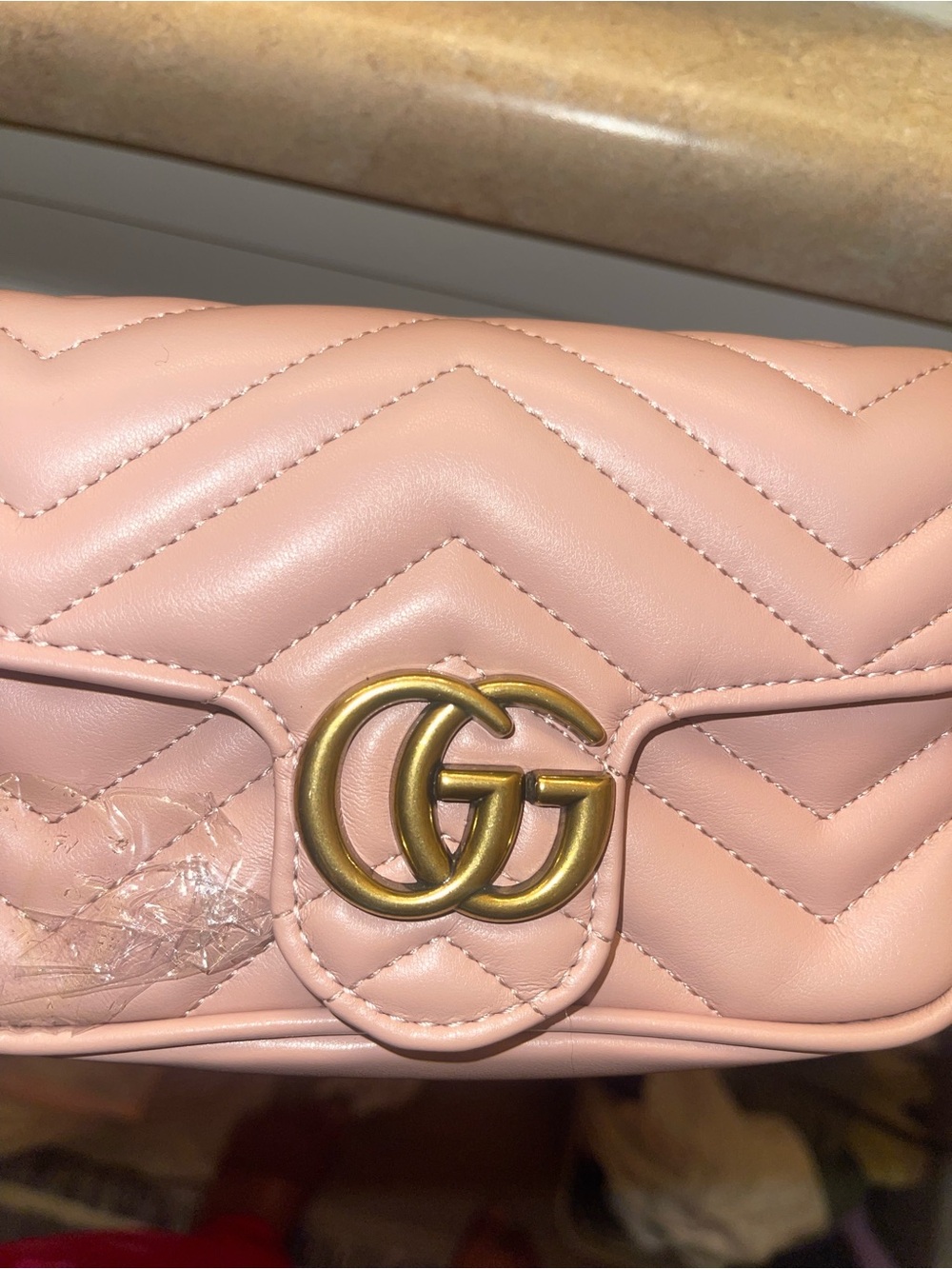 Gucci Pink Quilted Leather Mini Crossbody with Double G - Picture 5 of 6